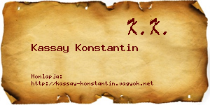 Kassay Konstantin névjegykártya